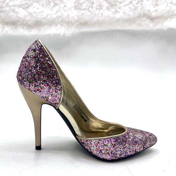 Carlos Santana Allover Glitter Stiletto Pointy Toe Heels - Picture 12 of 13